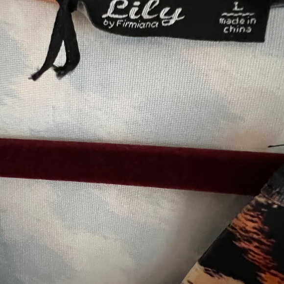 Animal Print Tunic Lily by Firmiana  Long Sleeves V-Neck Rust Orange Black - Picture 7 of 7